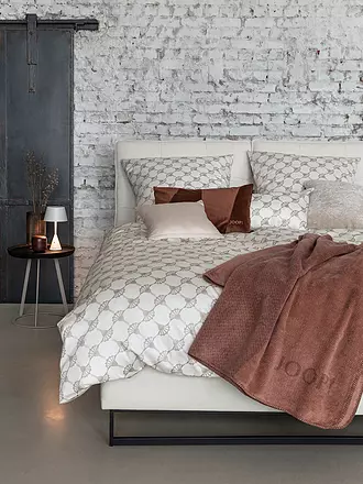 JOOP | Ropa de cama de satén 70x90cm/140x200cm CORNFLOWER DOUBLE Beige | 